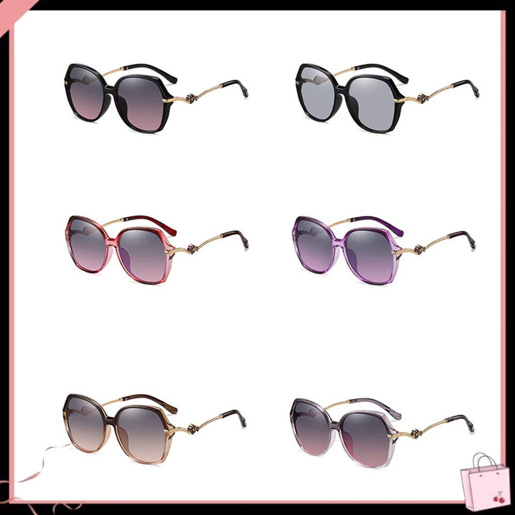 Kính Mát Phân Cực Chống Tia UV Gọng Lớn Không Đổi Màu Cho Nữ