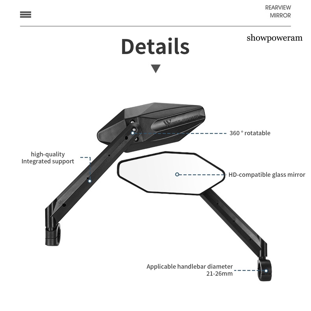 Gương Chiếu Hậu Tầm Nhìn Góc Rộng 21-26mm HD Có Thể Điều Chỉnh Xoay 360 Độ Gắn Tay Lái Xe Đạp