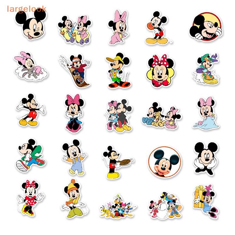 Túi 50 Miếng Dán Hình Chuột Mickey Hoạt Hình Trang Trí Ván Trượt / Guitar / Điện Thoại