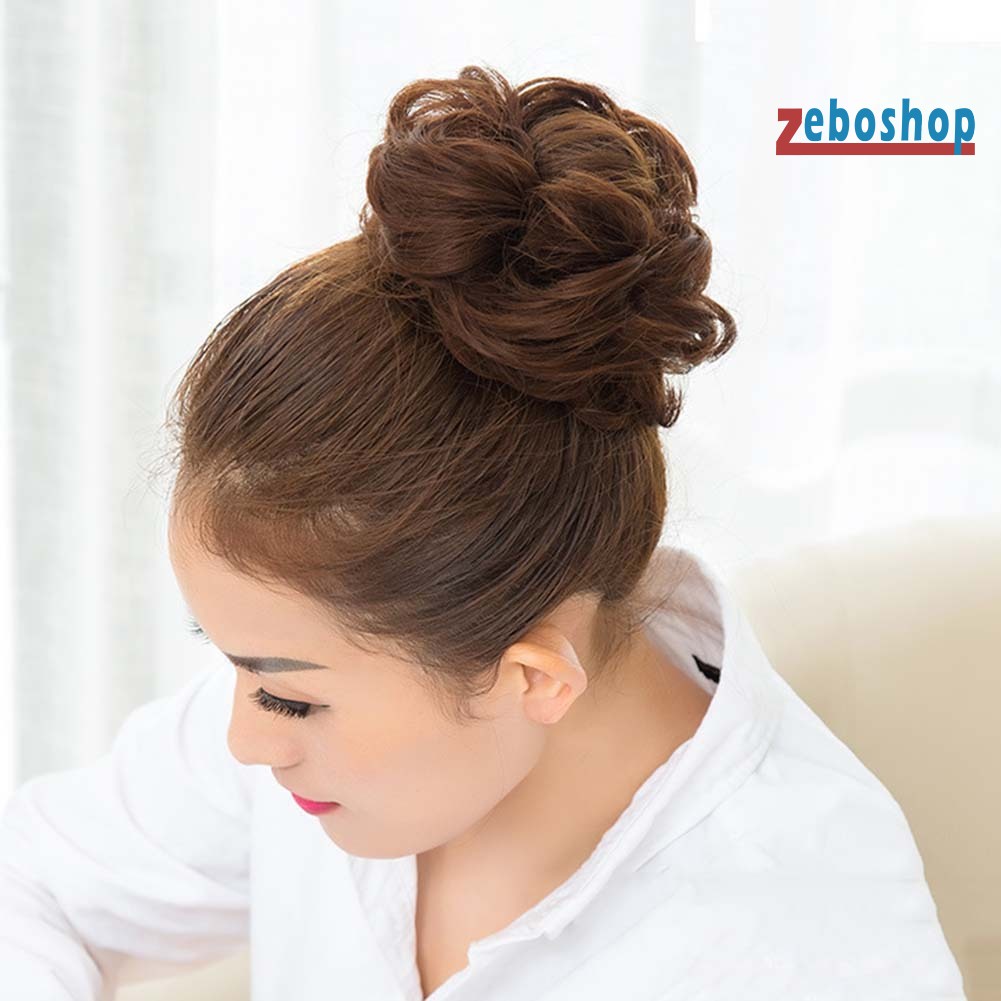 Búi Tóc Giả Kiểu Tóc Xoăn Gợn Sóng Cho Nữ