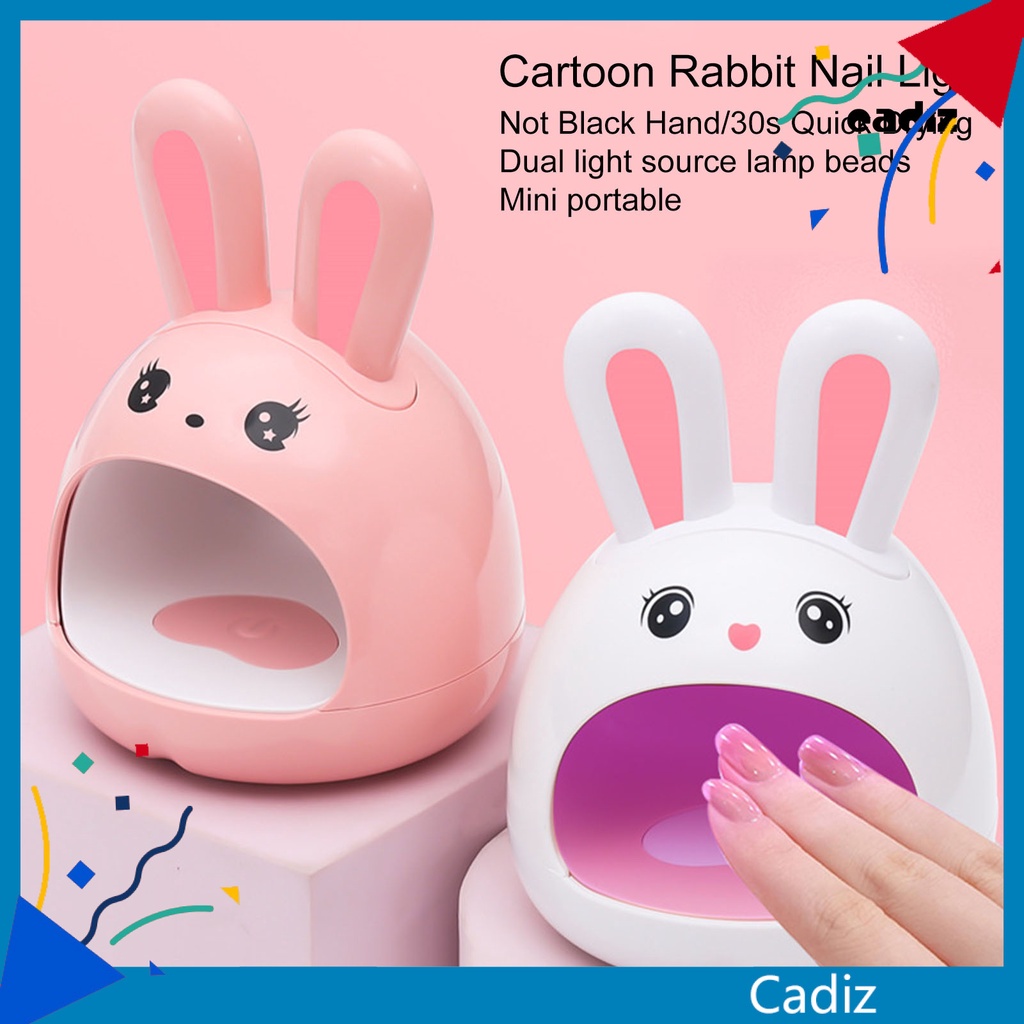 Bộ Đèn LED UV Hong Khô Móng Tay 24W DIY Hình Thỏ Dễ Thương