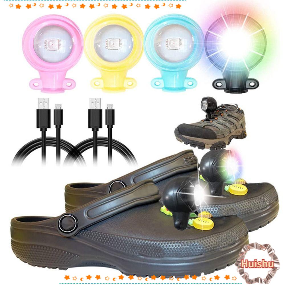 1 Đèn Pha Sạc USB Trang Trí Hình Giày Chạy Bộ Croc