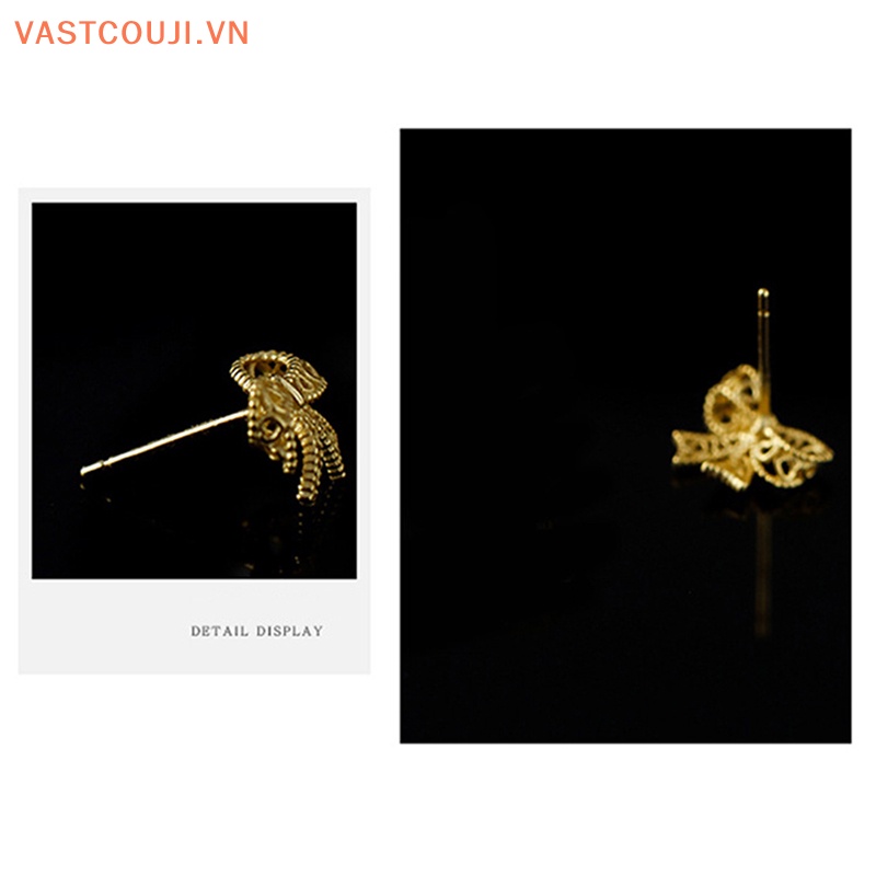 1 Đôi Bông Tai Hình Nơ Ren Rỗng Đơn Giản Dành Cho Nữ