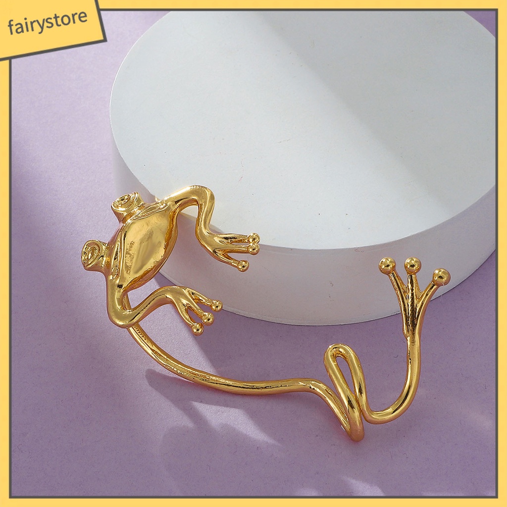 1 Khuyên Kẹp Vành Tai Hình Ếch Bằng Hợp Kim Phong Cách Hip Hop Cổ Điển