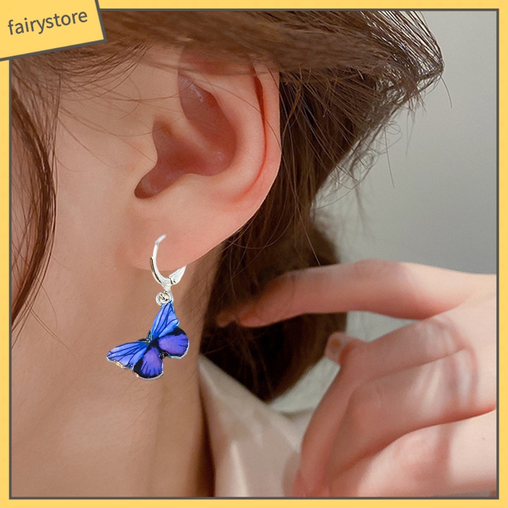 1 Đôi Bông Tai Hình Con Bướm Tinh Tế Chất Lượng Cao Dành Cho Nữ