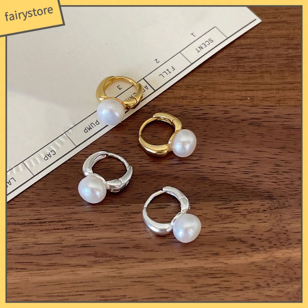 1 Đôi Bông Tai Hình Giọt Nước Đính Ngọc Trai Giả Phong Cách Retro