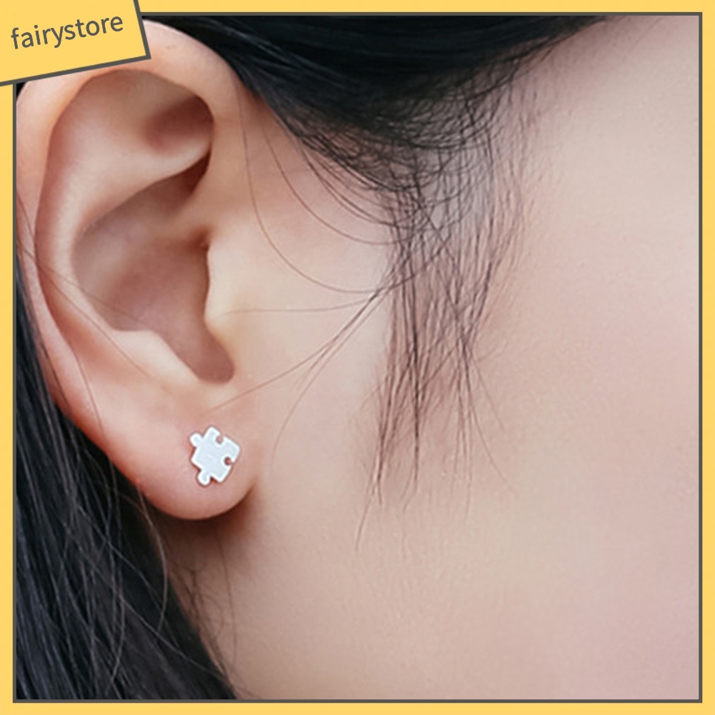 Bông Tai Hình Mảnh Ghép Hình Thời Trang Nữ