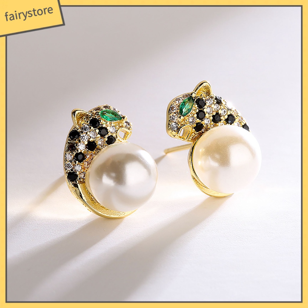 [FRO] Set 2 Khuyên Tai Đính Đá Zircon Vàng Lấp Lánh Chống Oxy Hóa Phong Cách Âu Mỹ Cho Nữ