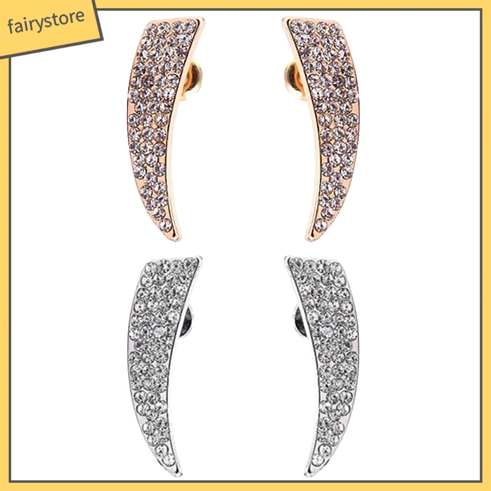 Bông Tai Hình Tam Giác Đính Đá Lấp Lánh Toàn Diện Cho Nữ