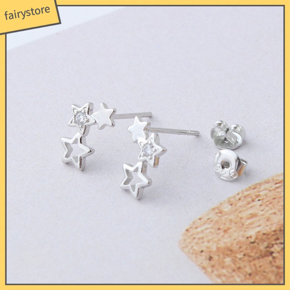 Bông Tai Hình Ngôi Sao Đính Đá Zircon Thời Trang Dành Cho Nữ