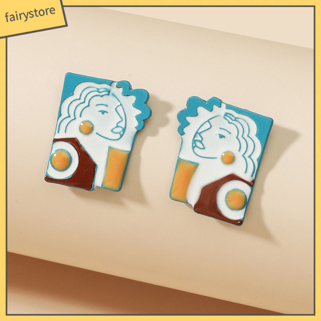 [FRO] Bông Tai Hợp Kim Họa Tiết Chân Dung Maya Sacrificial Thời Trang Dự Tiệc