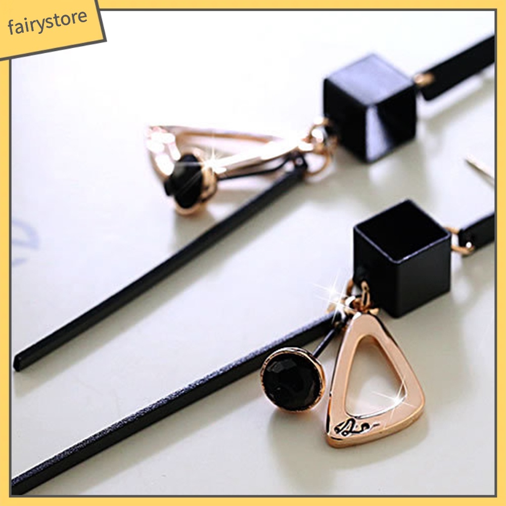 Đôi Bông Tai Dáng Dài Họa Tiết Hình Học Thời Trang Cho Nữ