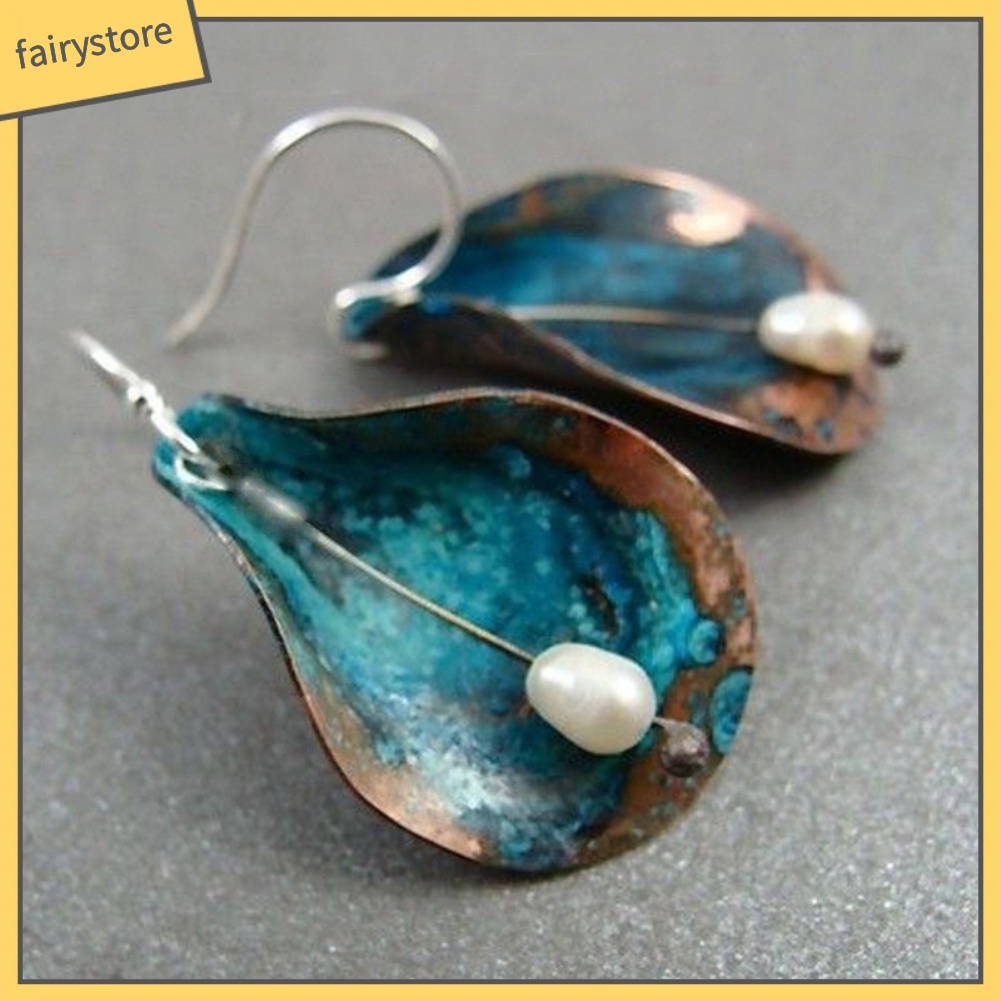 Bông Tai Móc Treo Nhiều Lớp Đính Ngọc Trai Nhân Tạo Phong Cách Vintage Cho Nữ