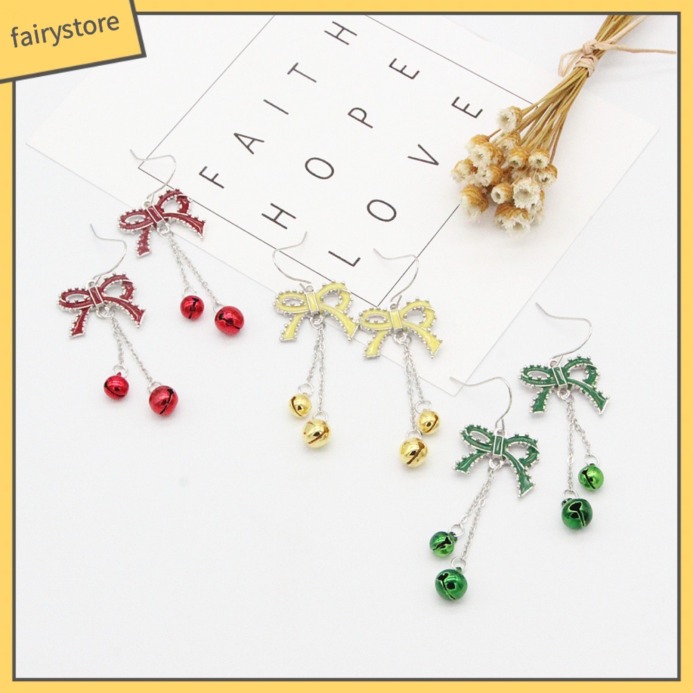 Bông Tai Dáng Dài Hình Nơ / Chuông Thời Trang Cho Nữ