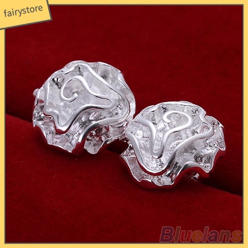 Bông Tai Mạ Bạc Hình Hoa Hồng Thời Trang Dành Cho Nữ