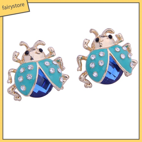 Bông Tai Hình Bọ Rùa Đính Đá Dễ Thương Cho Nữ