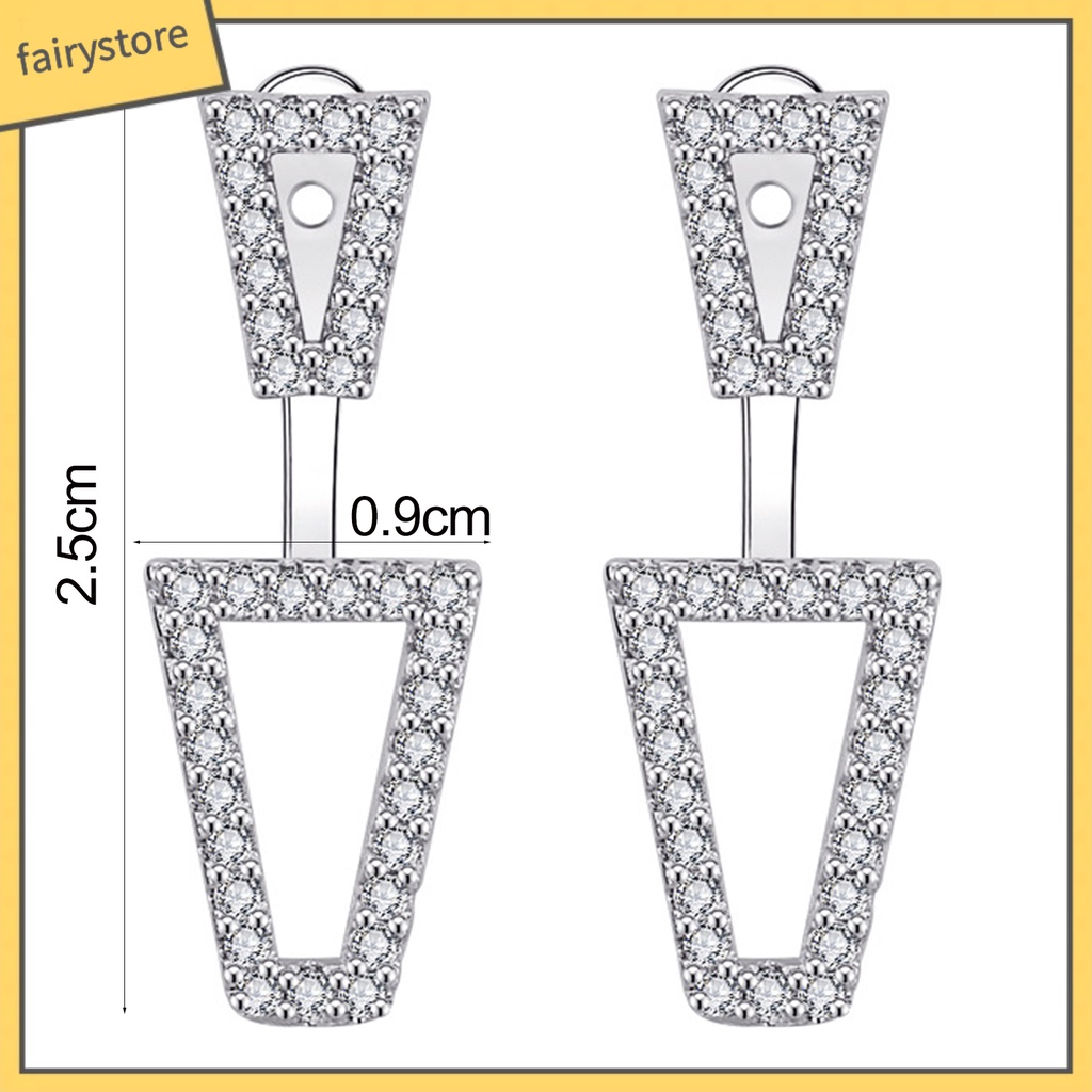 1 Đôi Bông Tai Hình Học Đính Đá Màu Sắc Lấp Lánh Thời Trang Cho Nữ