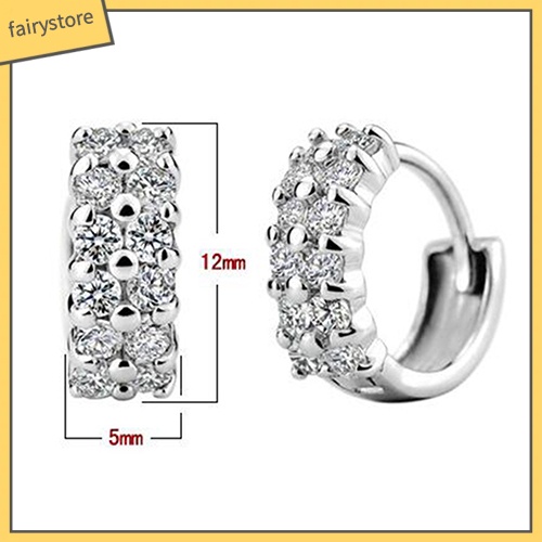 Bông Tai Tròn Đính Đá Hai Hàng Thời Trang