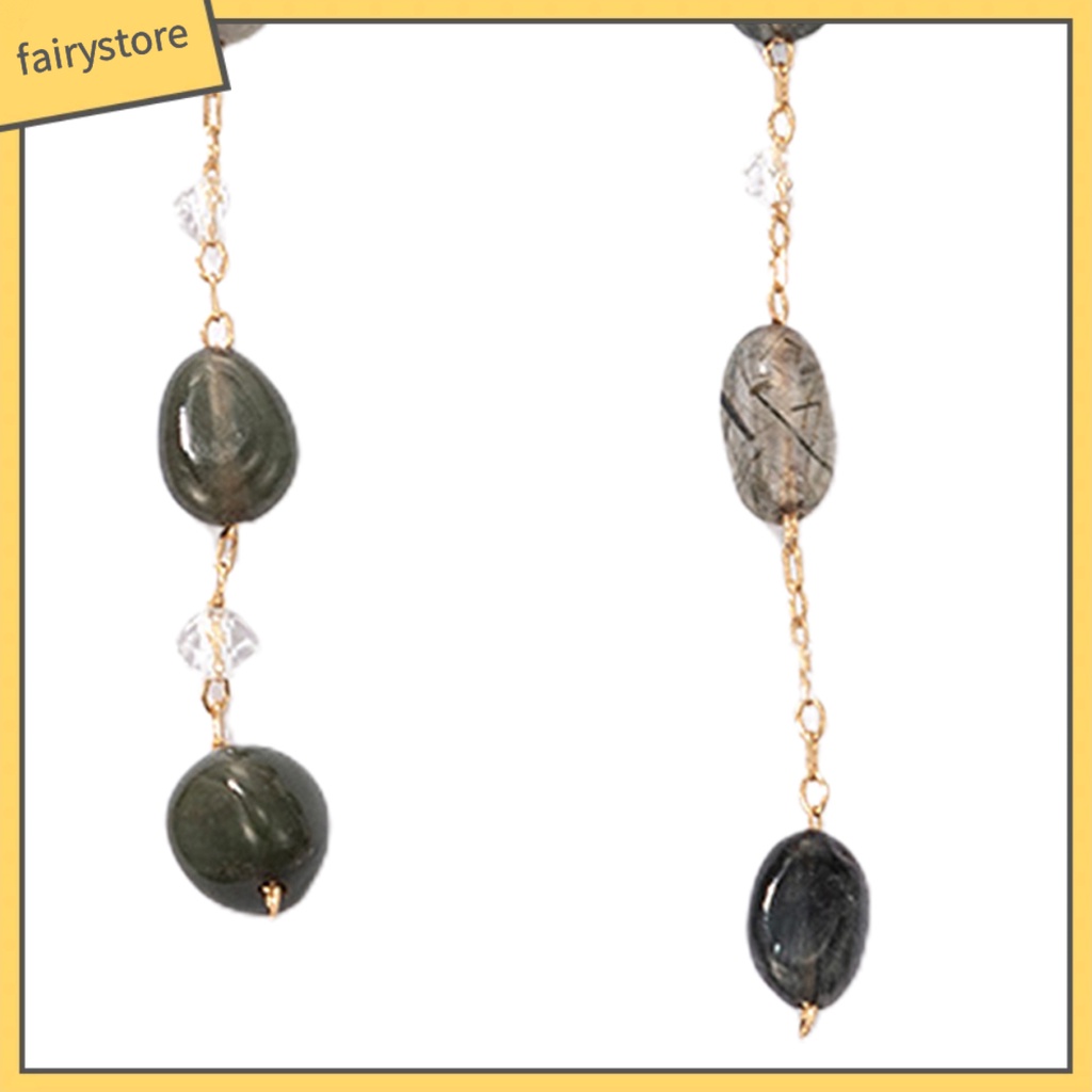 [FRO] 1 Đôi Bông Tai Lủng Lẳng Đính Đá Lấp Lánh Quyến Rũ Hiện Đại