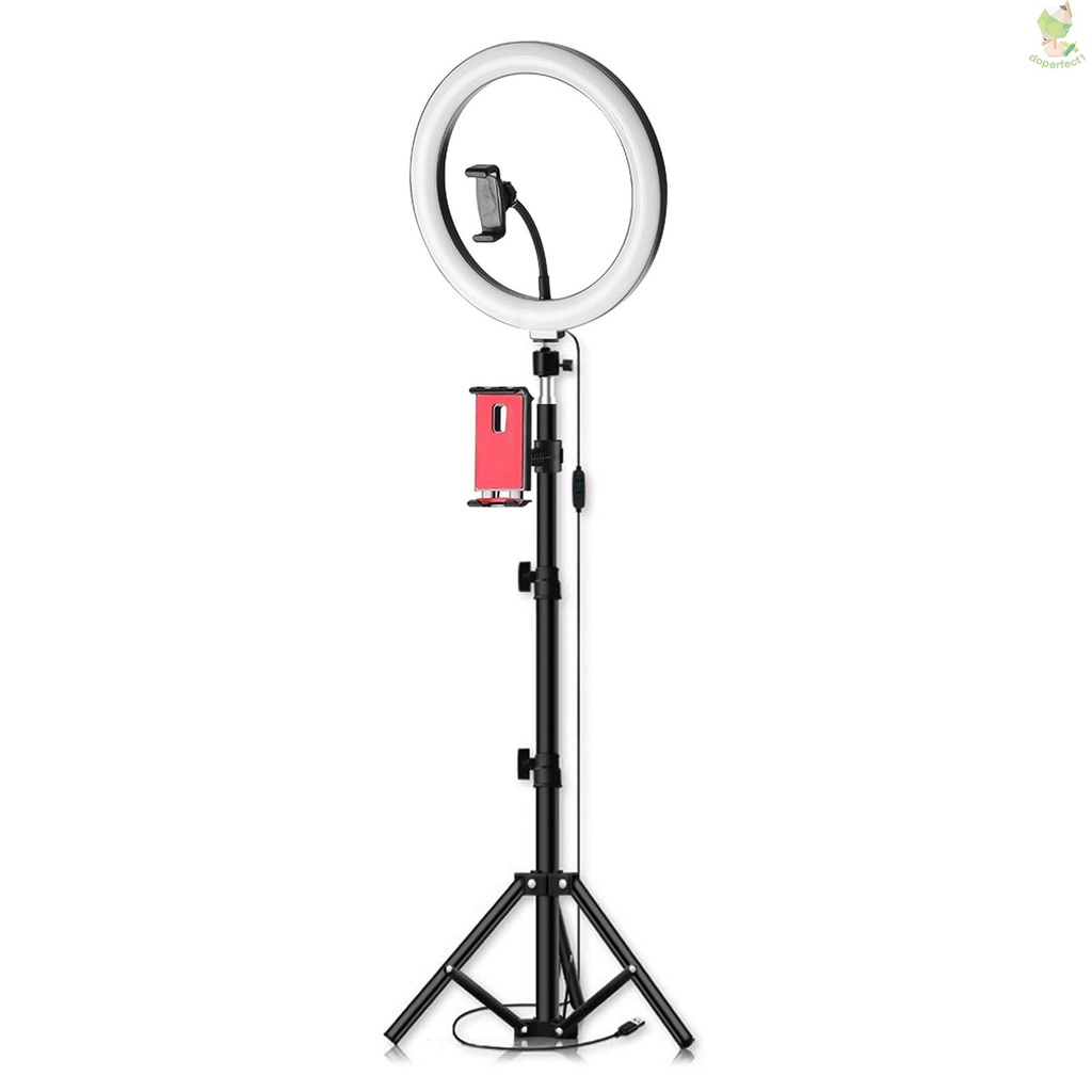 26cm/10inch inch LED Ring Light 3 Colors 10 Levels Dimmable 3200-5600K Color Temperature with Tripods Phone and Tablet H   Came-6.5