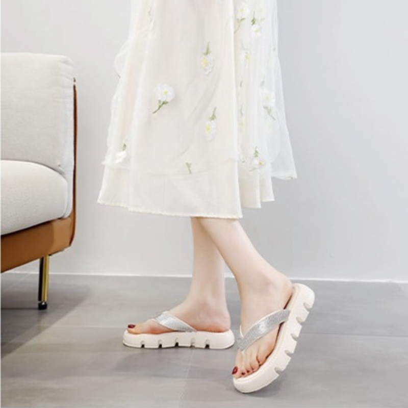 Giày Sandal Đế Dày Đính Đá Thời Trang Mới 2023 Cho Nữ