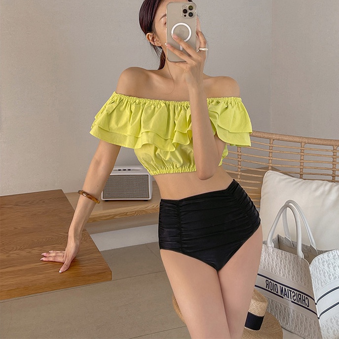 Bộ Đồ Bơi Một Mảnh Lưng Cao Che Bụng Phong Cách Hàn Quốc Thời Trang Mùa Xuân Mới Cho Nữ