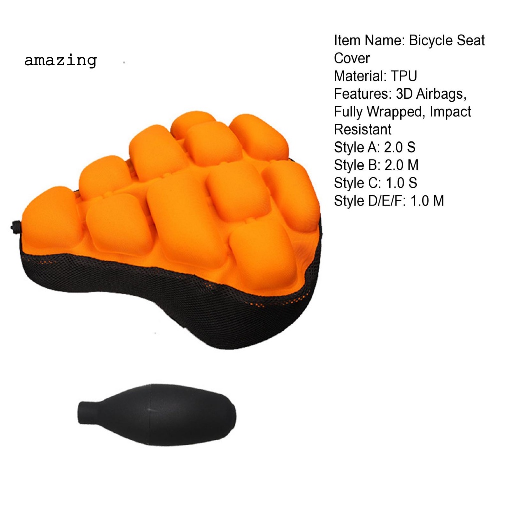 1 Bộ Vỏ Bọc Yên Xe Đạp Leo Núi Bơm Hơi 3D Bằng TPU Thoải Mái Chống Trượt Có Thể Gấp Gọn
