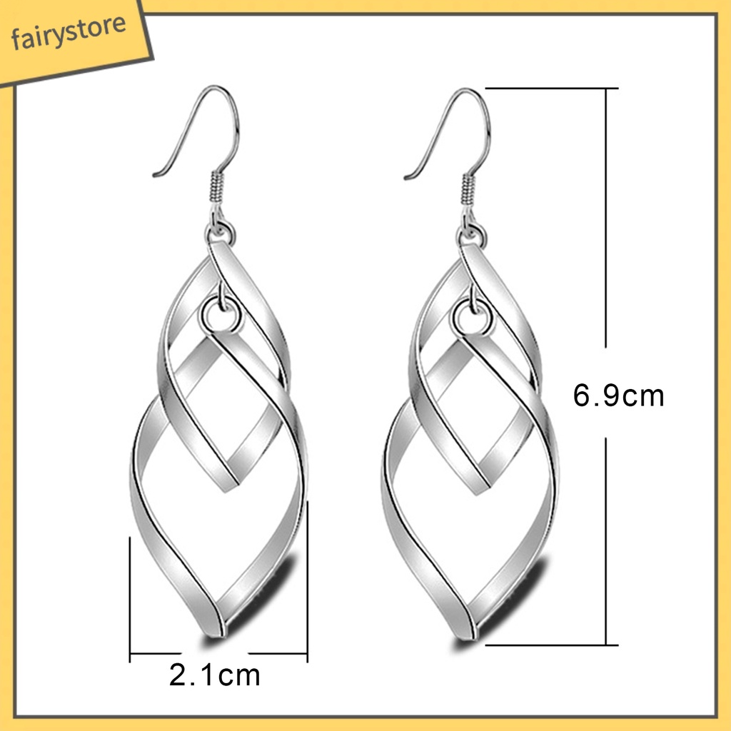 Bông Tai Mạ Bạc Hình Xoắn Ốc Thời Trang Dành Cho Nữ