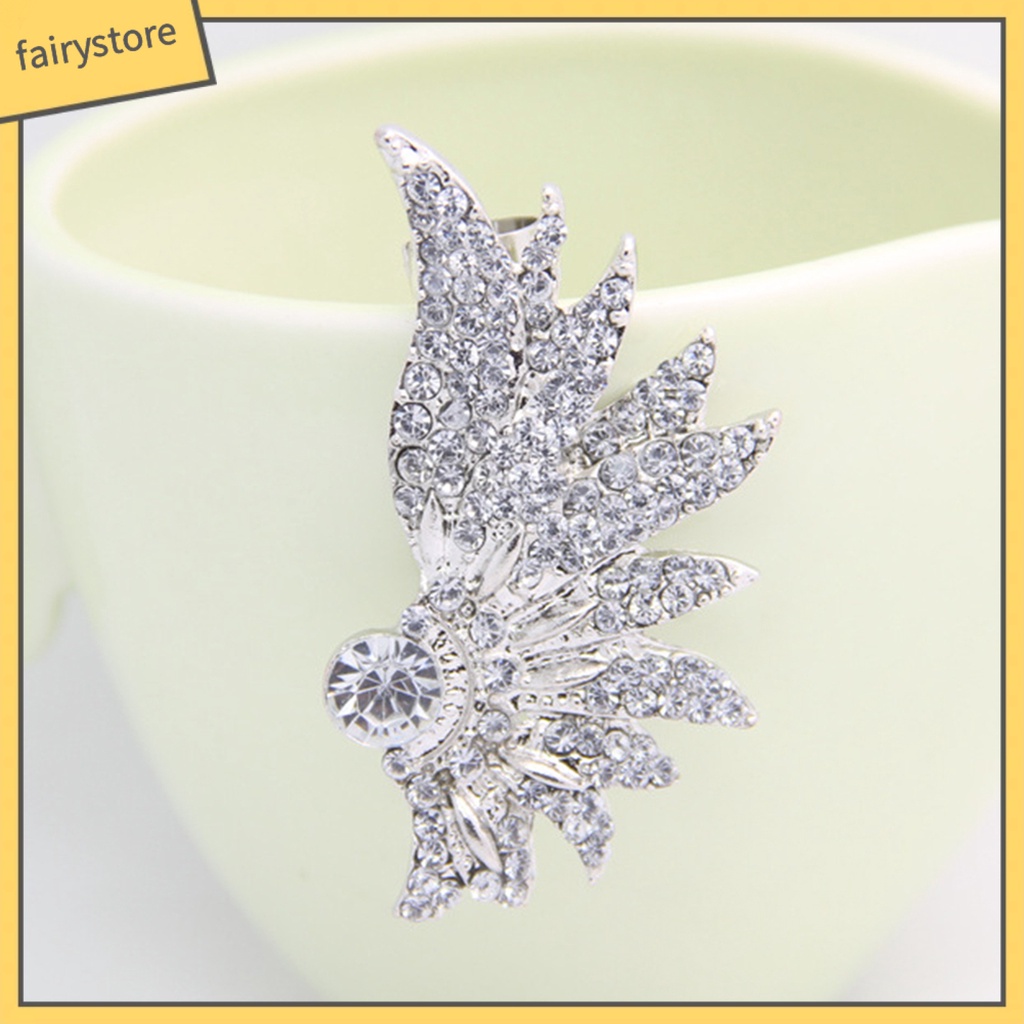 1 Khuyên Vành Tai Hình Đôi Cánh Đính Đá Thời Trang Cho Nữ