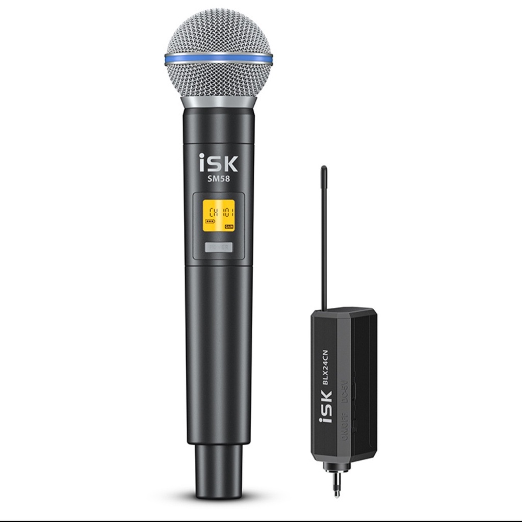 Micro Thu Âm Mic Livestream ISK SM58 Loại Cầm Tay - Mic Không Dây BLX24CN/SM58 Dùng Cho Sound Card, Âm li, Baongoc audio