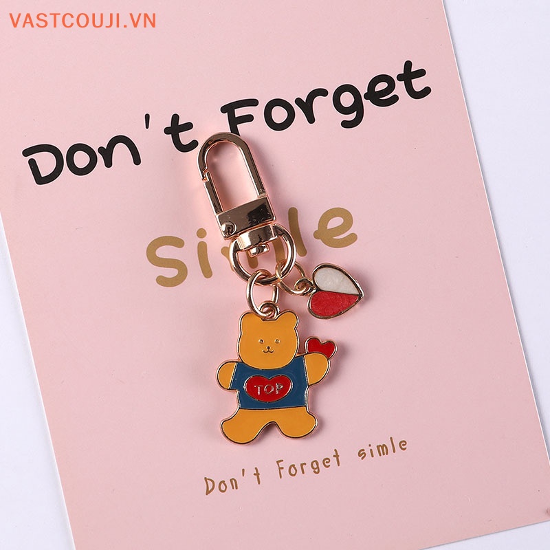 Móc Khóa Hình Thỏ / Gấu Bông VASTJI Kiểu Hàn Quốc Dễ Thương