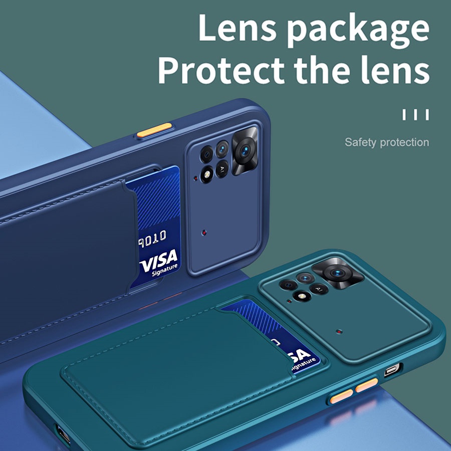 Ốp Điện Thoại Silicon Mềm Có Ngăn Đựng Thẻ Cho Xiaomi Redmi Note 12 Pro Plus 5G 4G 11 10 Pro 11s 10 10s