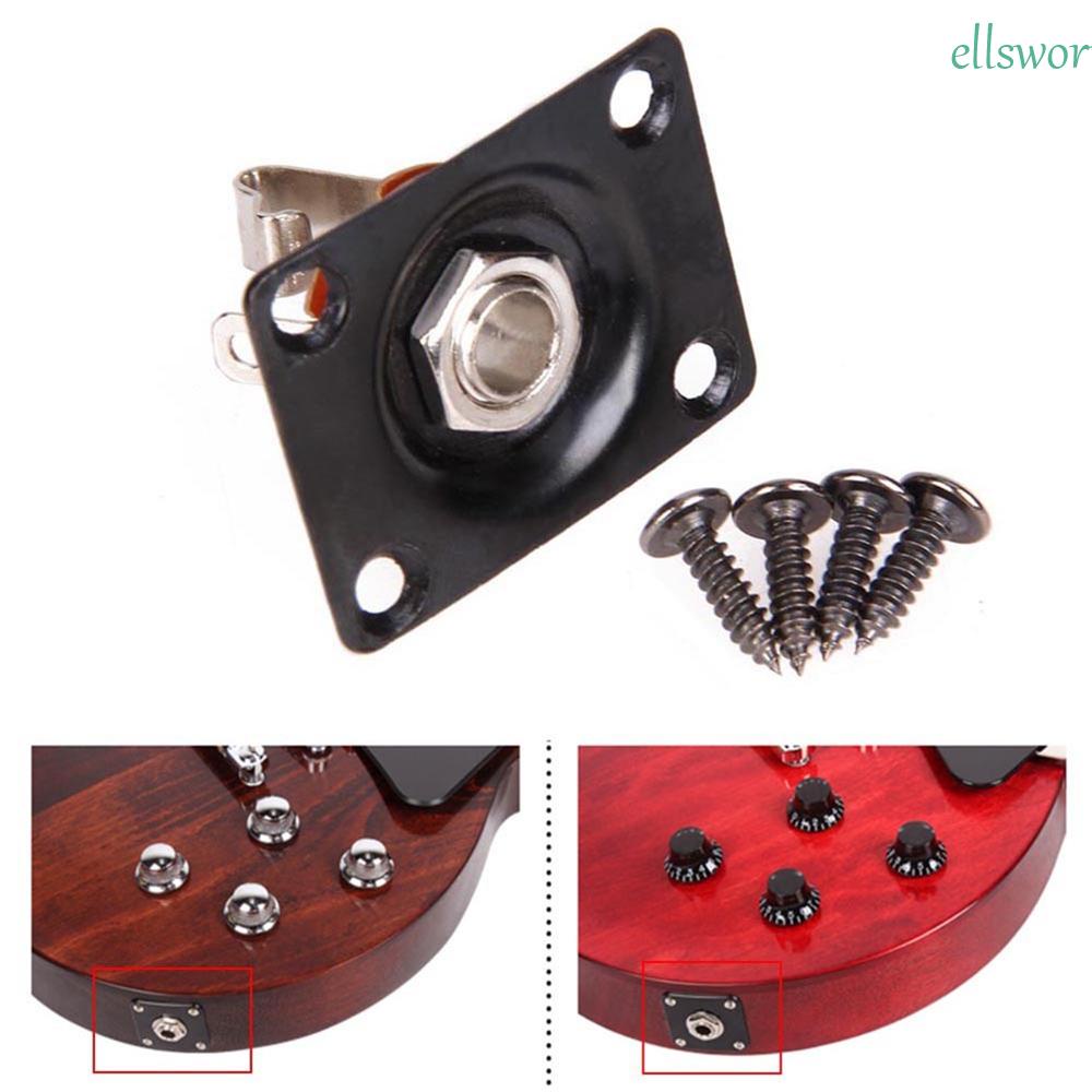 Đĩa Jack Cắm Đầu Ra Vuông 1 / 4 (6.35mm) Thay Thế Cho Đàn Guitar Điện Kèm Ốc Vít