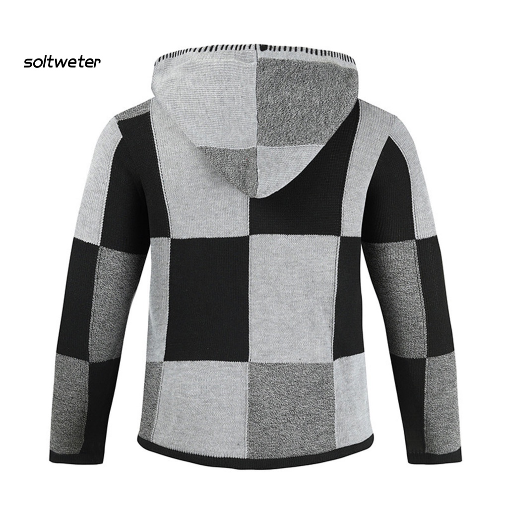 St Áo Khoác Dệt Kim Có Mũ Trùm Khóa Kéo Thời Trang Mùa Xuân Cho Nam Mặc Hàng