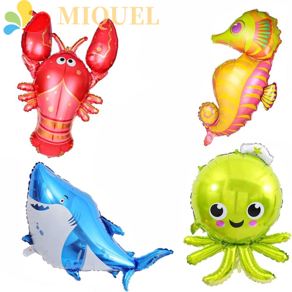 Set 47 Bong Bóng Lá Nhôm Hình Động Vật Dưới Nước Sáng Tạo Dễ Sử Dụng Dành Cho Bé
