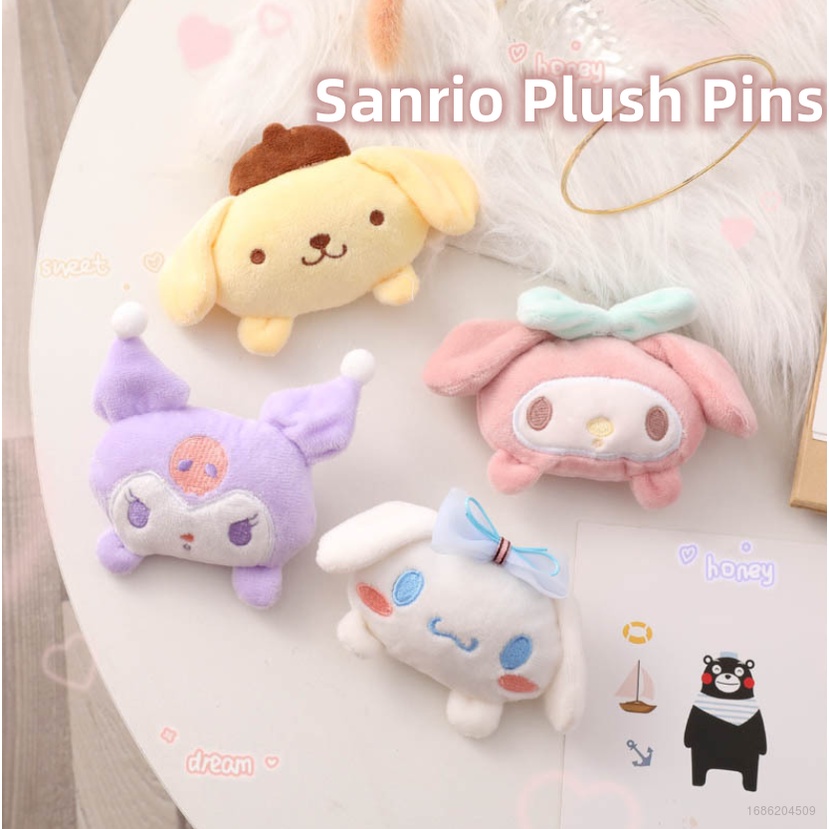 Huy Hiệu Hình Kuromi Melody Cinnamon Purin Nhồi Bông Dễ Thương DIY SY2 Sanrio Cho Bé Gái