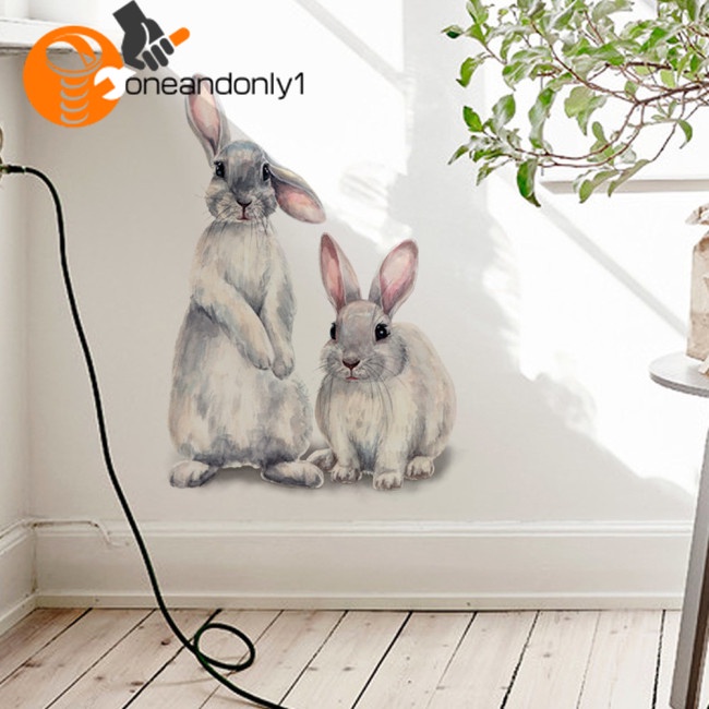Decal dán tường Hình Thỏ Có Thể Tháo Gỡ