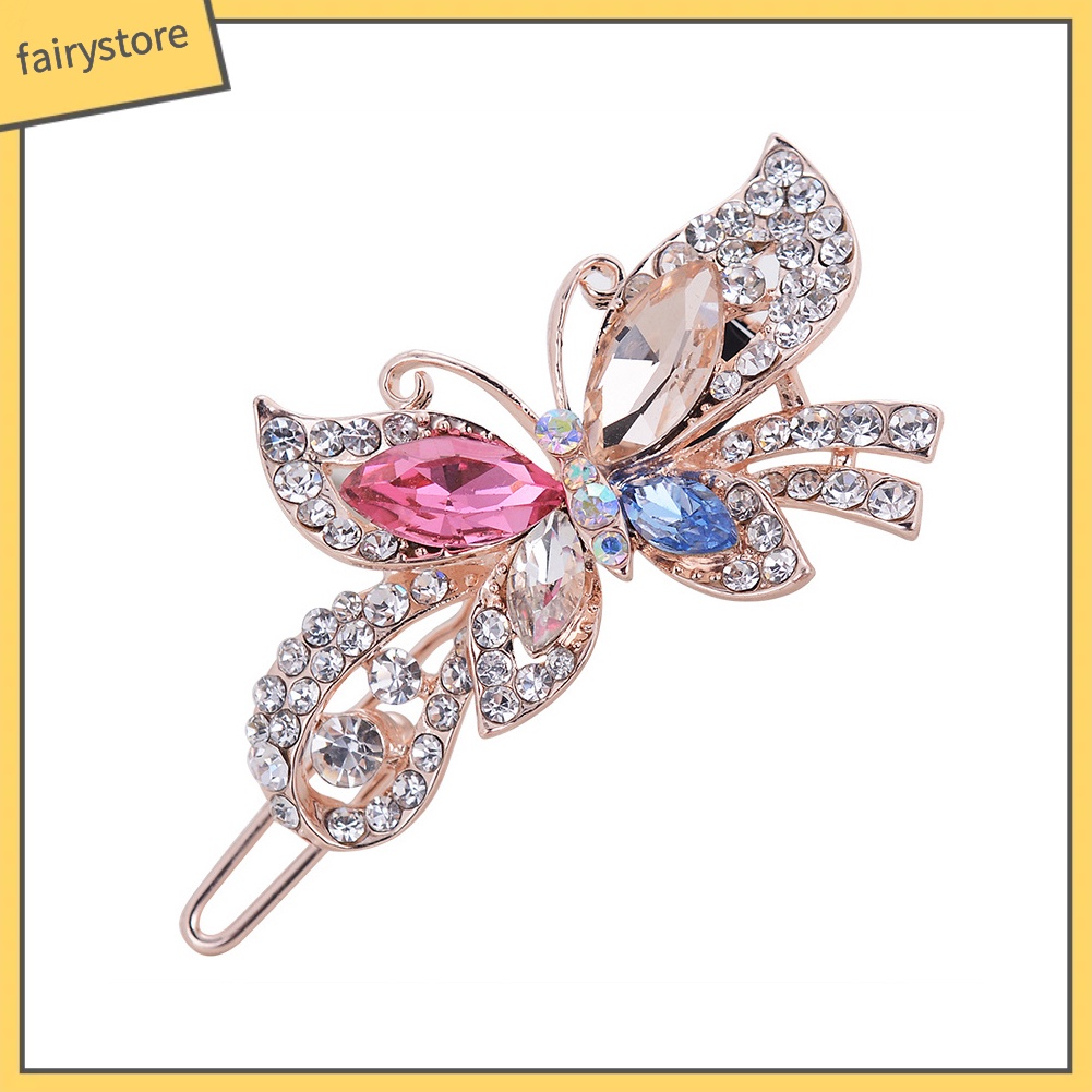 Kẹp Tóc Hình Bướm Đính Đá Thời Trang Cho Nữ