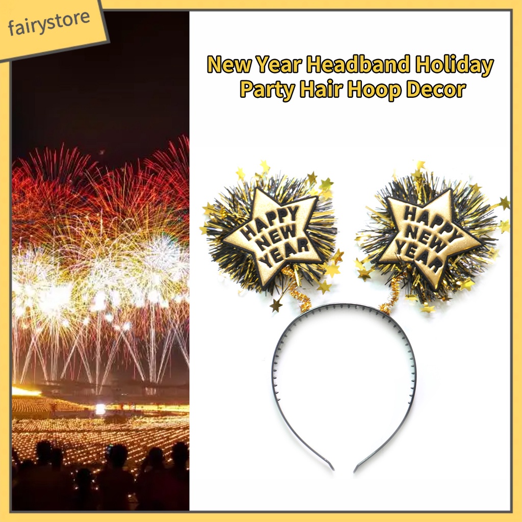 Băng Đô Cài Tóc Co Giãn Siêu Nhẹ Màu Sắc Tươi Sáng Không Phai Trang Trí Tiệc Mừng Năm Mới