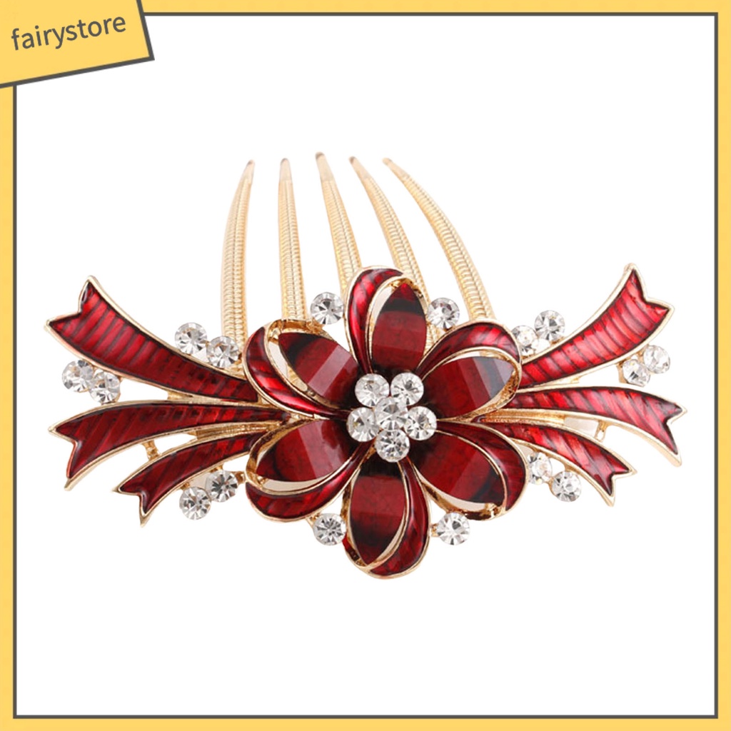 Lược Cài Tóc Đính Đá Tạo Kiểu Phong Cách Vintage Cho Nữ