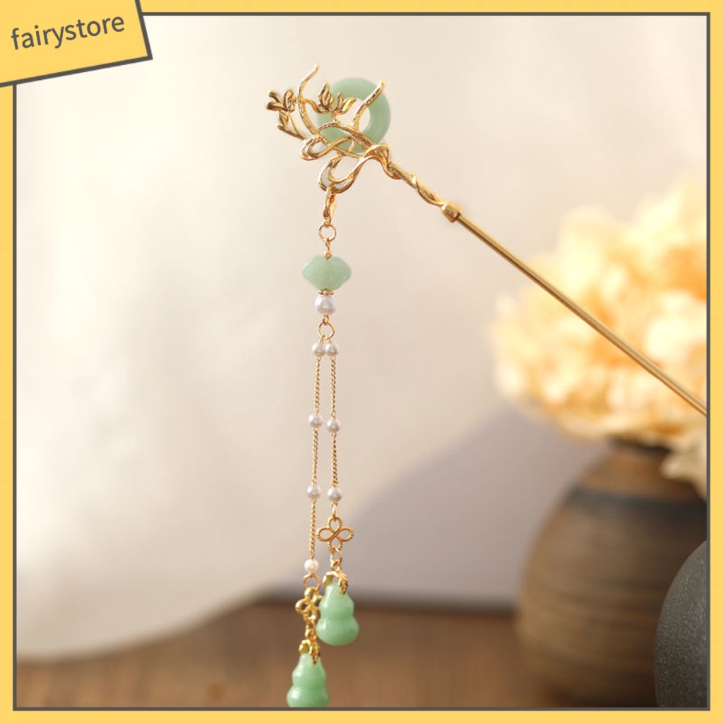 Trâm Cài Tóc Hình Chú Chim Đính Ngọc Trai Nhân Tạo Phối Tua Rua Phong Cách Cổ Điển