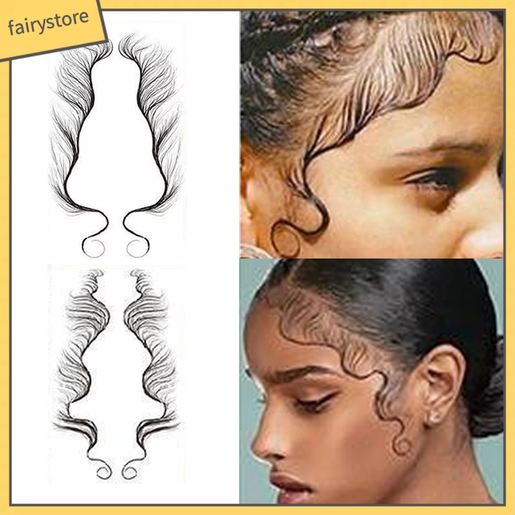 1 Cặp Miếng Dán Tóc Giả Xoăn Tự Nhiên Chống Nước Lâu Trôi Dễ Sử Dụng Dành Cho Bạn Nữ