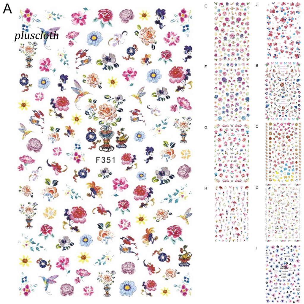 Miếng Dán Trang Trí Móng Tay Thêu Hoa Bằng Giấy Gọn Nhẹ Dễ Sử Dụng Cho Nữ