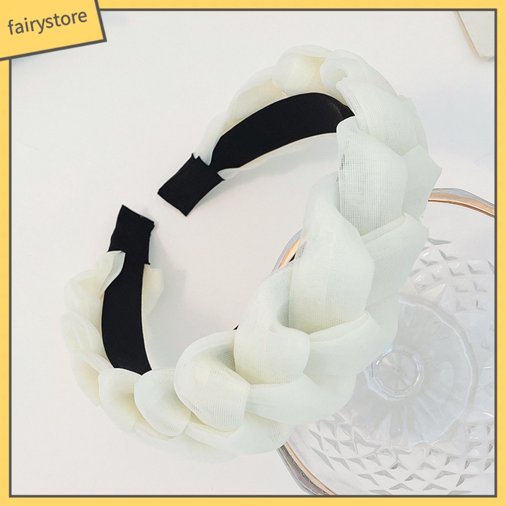 Băng Đô Rửa Mặt Sợi Lưới Bản Rộng Chống Trượt Họa Tiết Xoắn Cho Nữ