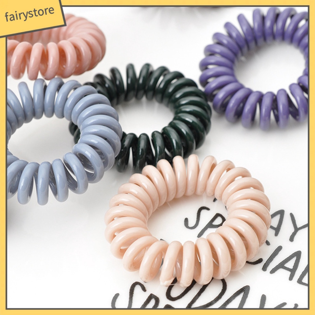 Dây Buộc Tóc Dạng Xoắn Ốc Gọn Nhẹ Không Để Lại Dấu Vết Nhiều Màu Sắc Đơn Giản Cho Nữ