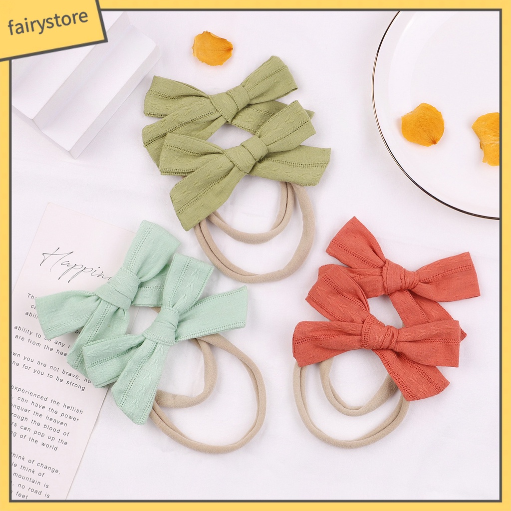 Băng Đô Đính Nơ Siêu Nhẹ Co Giãn Tốt Màu Sắc Tinh Khiết Cho Bé