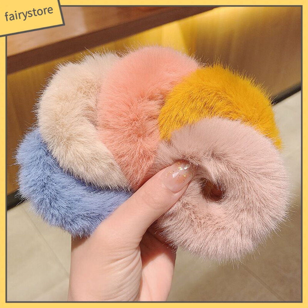 Dây Buộc Tóc Hình Bánh Donut Độ Co Giãn Cao Cho Nữ