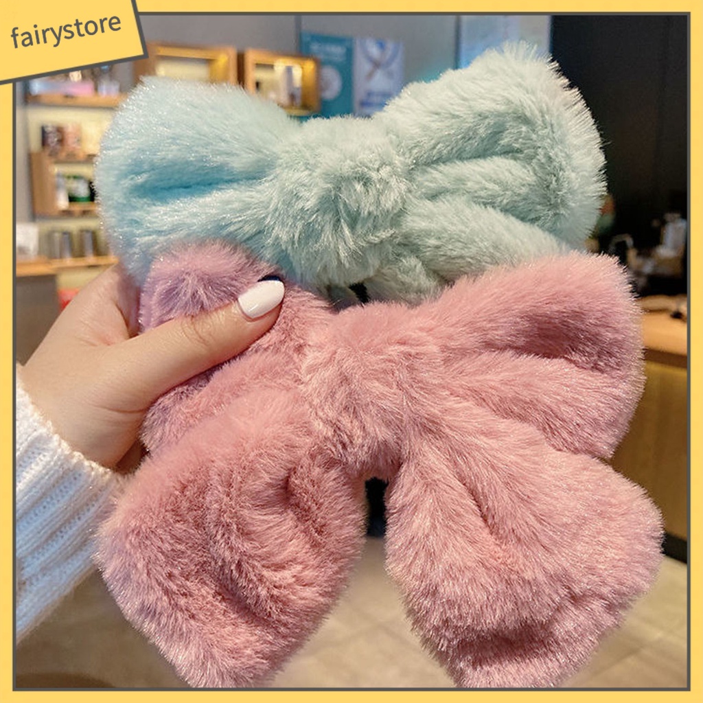 Kẹp Tóc Nơ Lớn Bằng Vải Flannel Thoải Mái Dễ Thương Cho Nữ