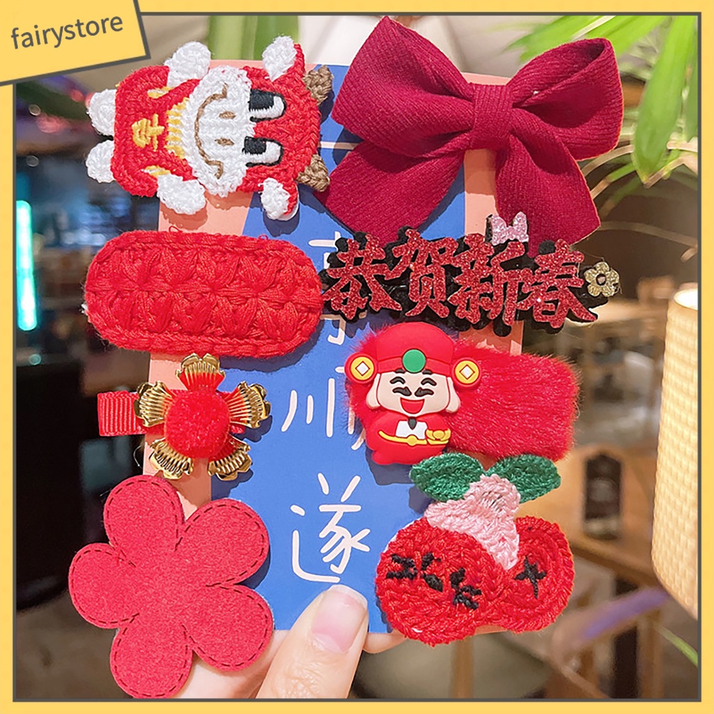 Kẹp Tóc Tua Rua Phong Cách Trung Hoa Cổ Điển Mừng Năm Mới Cho Bé