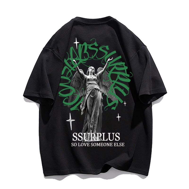 Áo Thun 100% Cotton Tay Ngắn Dáng Rộng Phong Cách Hip Hop Thời Trang Cho Cặp Đôi